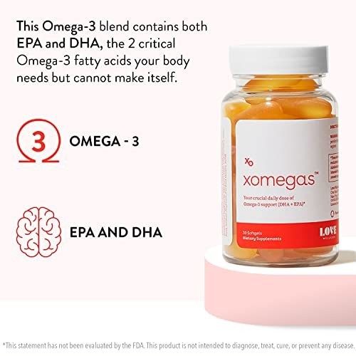 Love Wellness Xomegas, OMEGA-3, 30 Soft Gels,Set of 2, EXP 12/2027