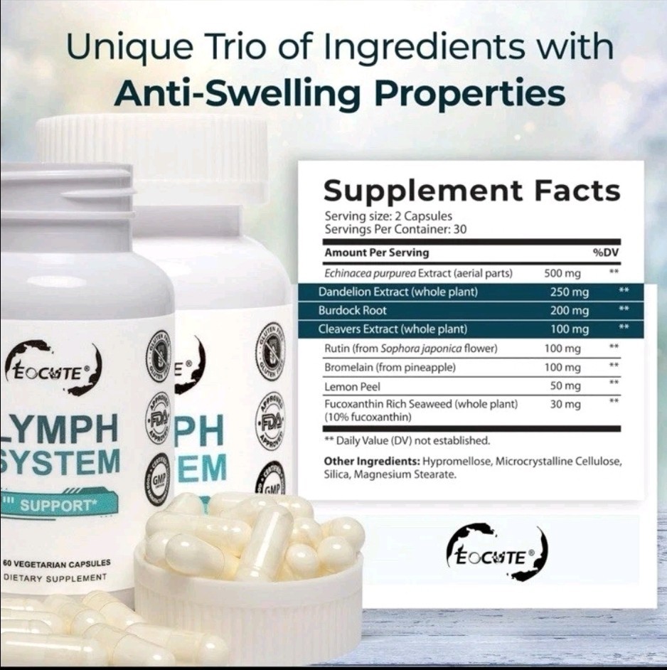 Lymph System Support Supplement- Extract Echinacea Purpurea Dandelion EXP 1/27