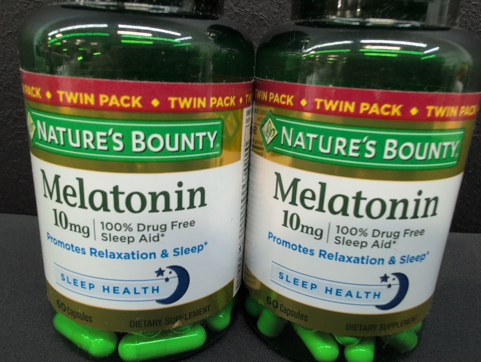 Nature Bounty Melatonin 10mg Capsules For Sleep Health 60 Ct EXP 09/2026 2 Pack