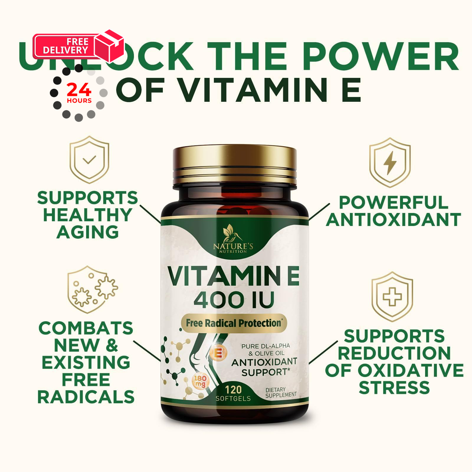 Vitamin E 180mg Per Serving – E Vitamins DL-Alpha, 120 Count (Pack of 1)