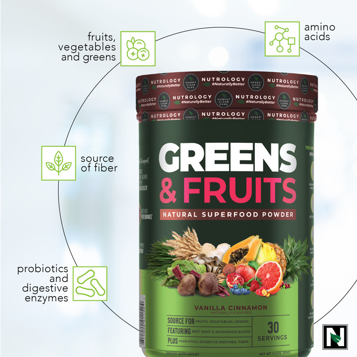 Greens & Fruits Natural Superfood Powder – Vanilla Cinnamon
