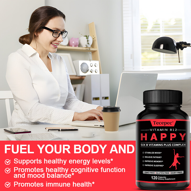 B-12 Complex, Vitamins B1, B2, B3, B6 & B12, Energy, Metabolism Aid