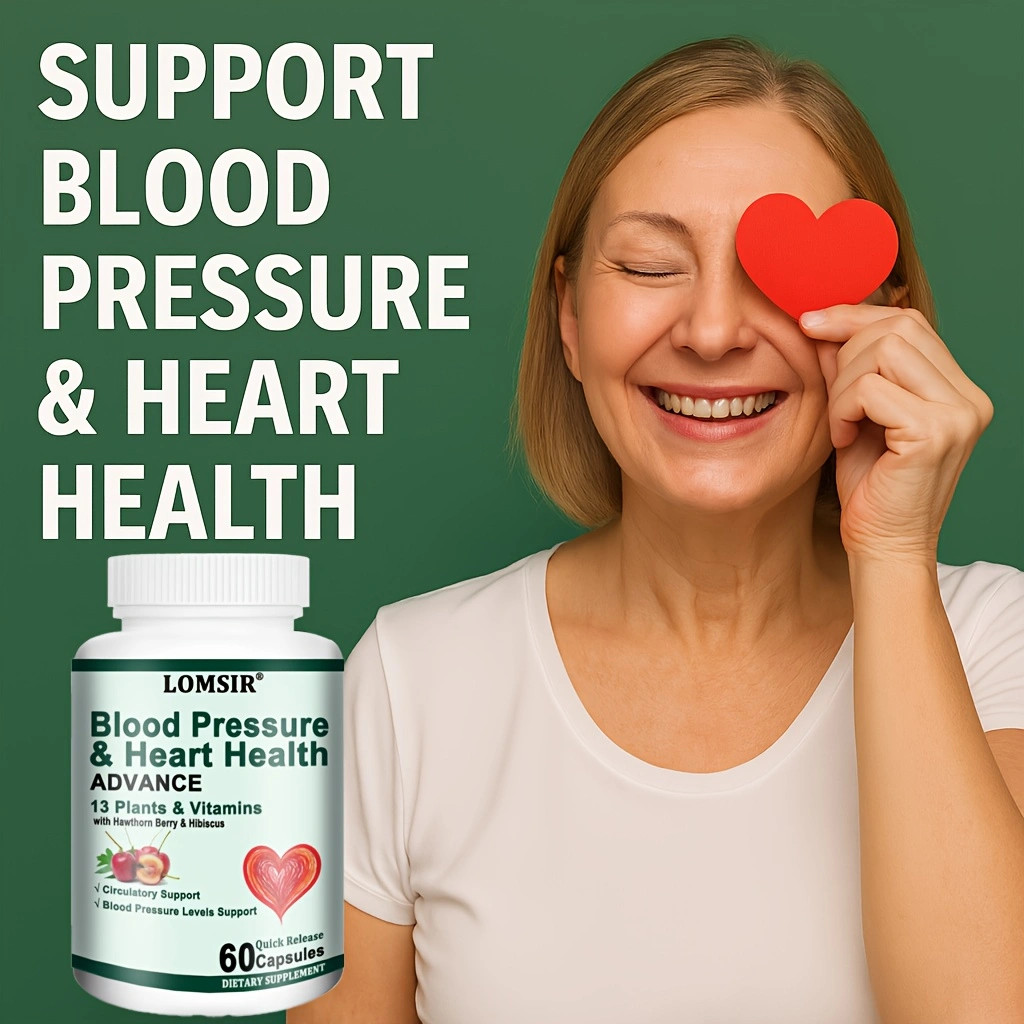 Heart Health Blood Pressure Support Supplement with Hawthorn Berry – 60 Capsules