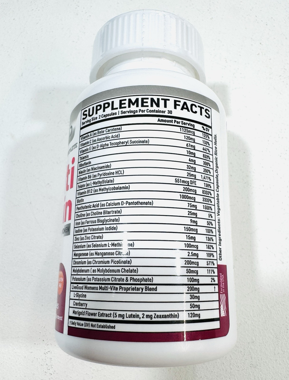 LIVEGOOD Bio-Active Complete Multi-Vitamin for Women with Iron 60 caps