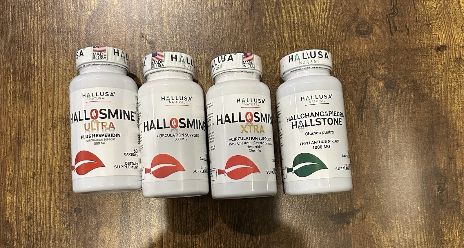 Hallusa Natural Circulation Support Dietary Supplement Capsules 4 pack
