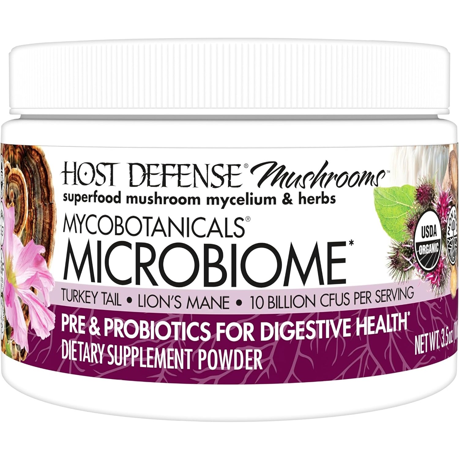 Host Defense Mushrooms MycoBotanicals Microbiome, Powder, 3.5 Ounces