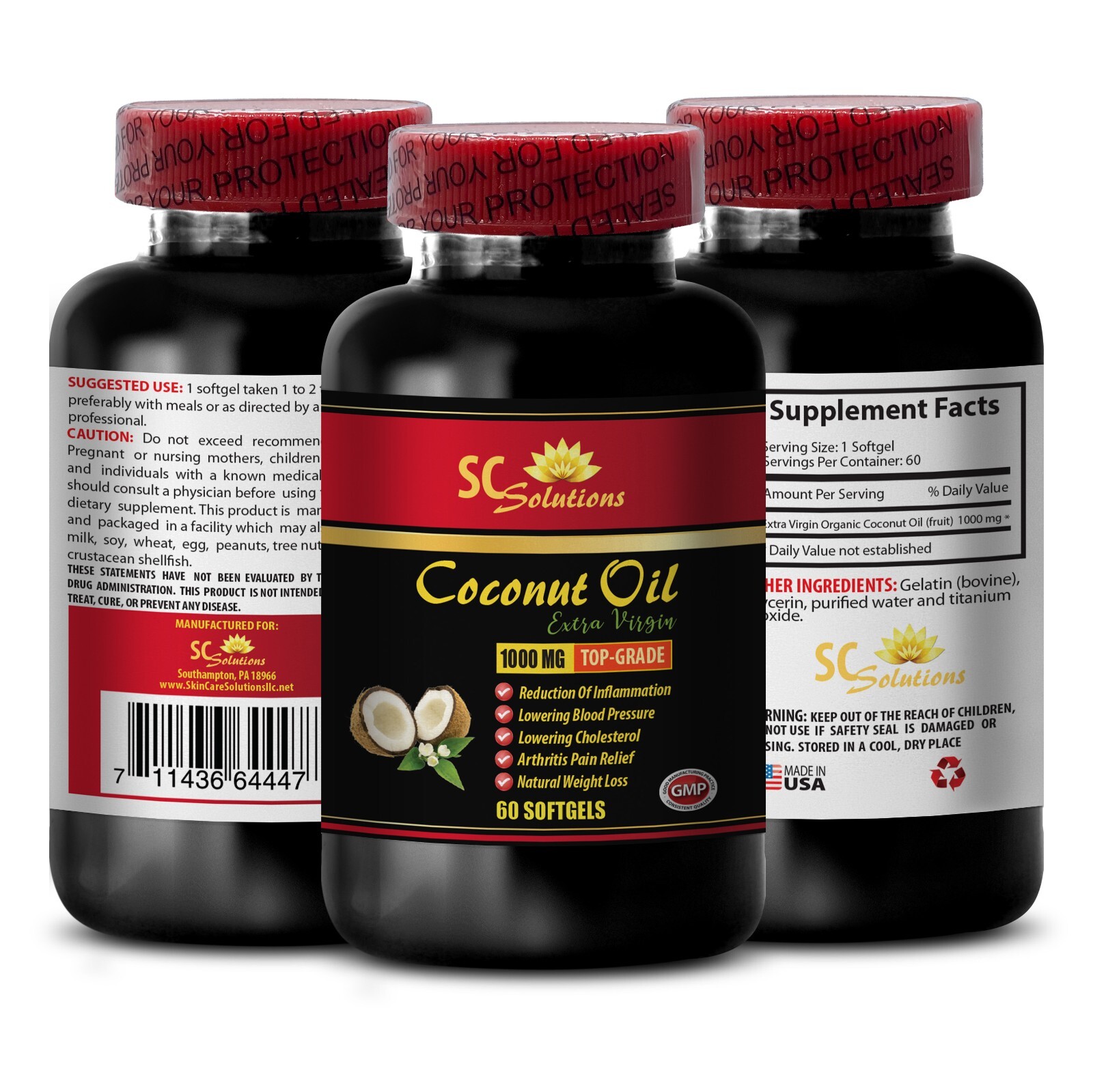 coconut oil supplement – ULTRA VIRGIN COCONUT OIL – Immunity support – 1 Bottle