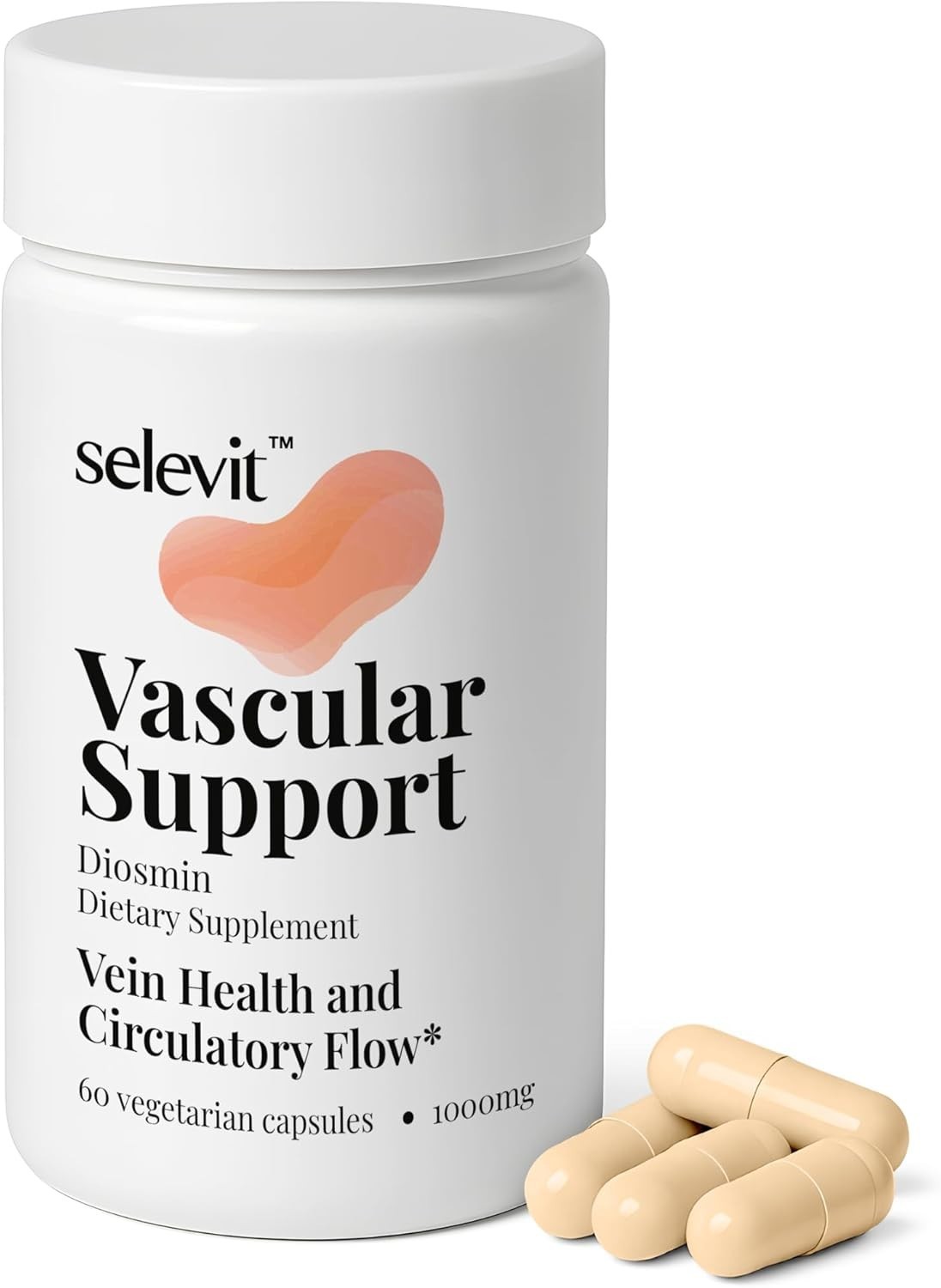 Diosmin 1000mg Vascular Support, Citrus-Derived for Circulatory Health – 60ct.