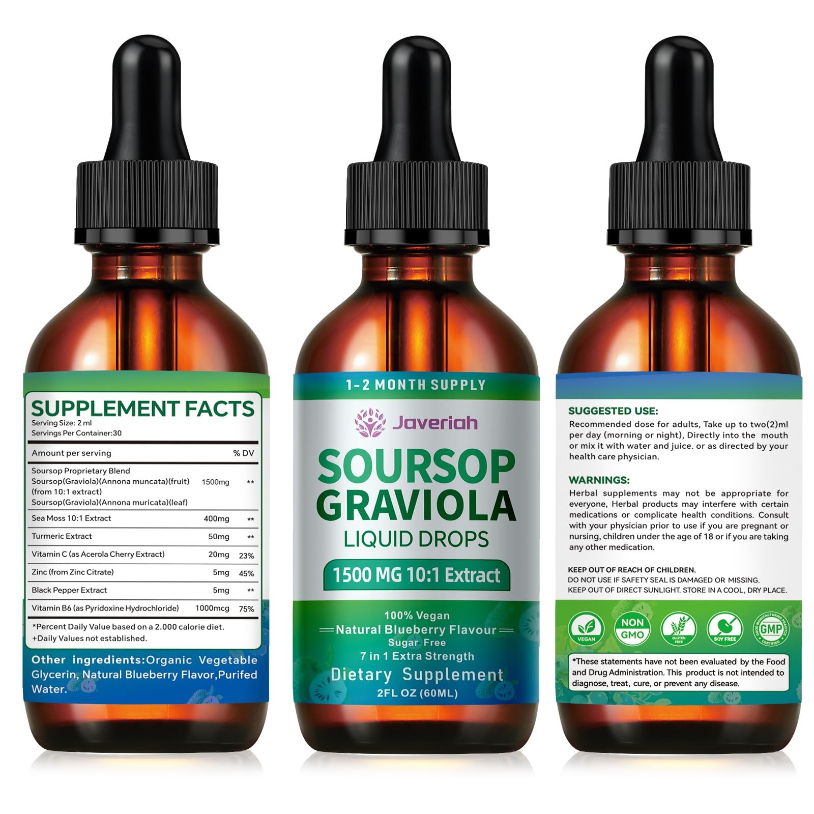 Soursop Bitters Liquid Drops Supplement with Irish Sea 2 Fl Oz (Pack of 1)