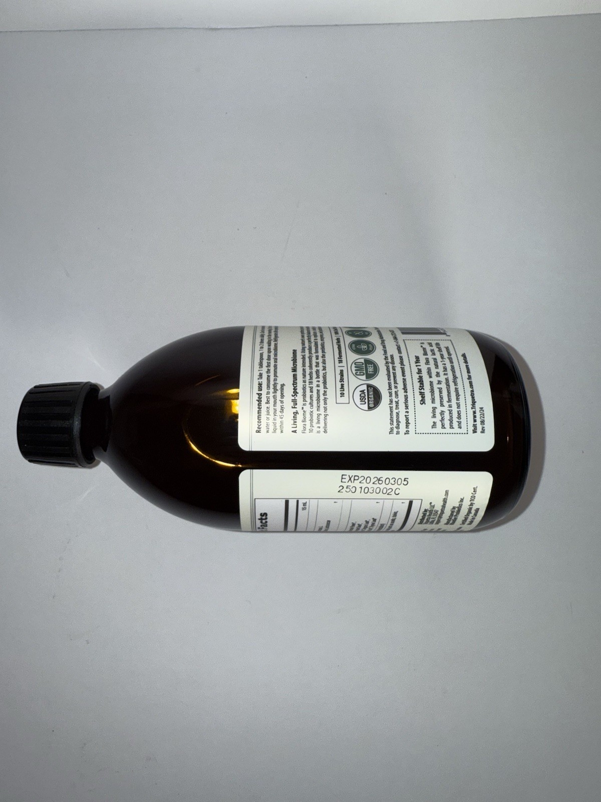 Triquetra Flora Biome live culture Probiotic Liquid 16 fl oz USDA Organic Vegan