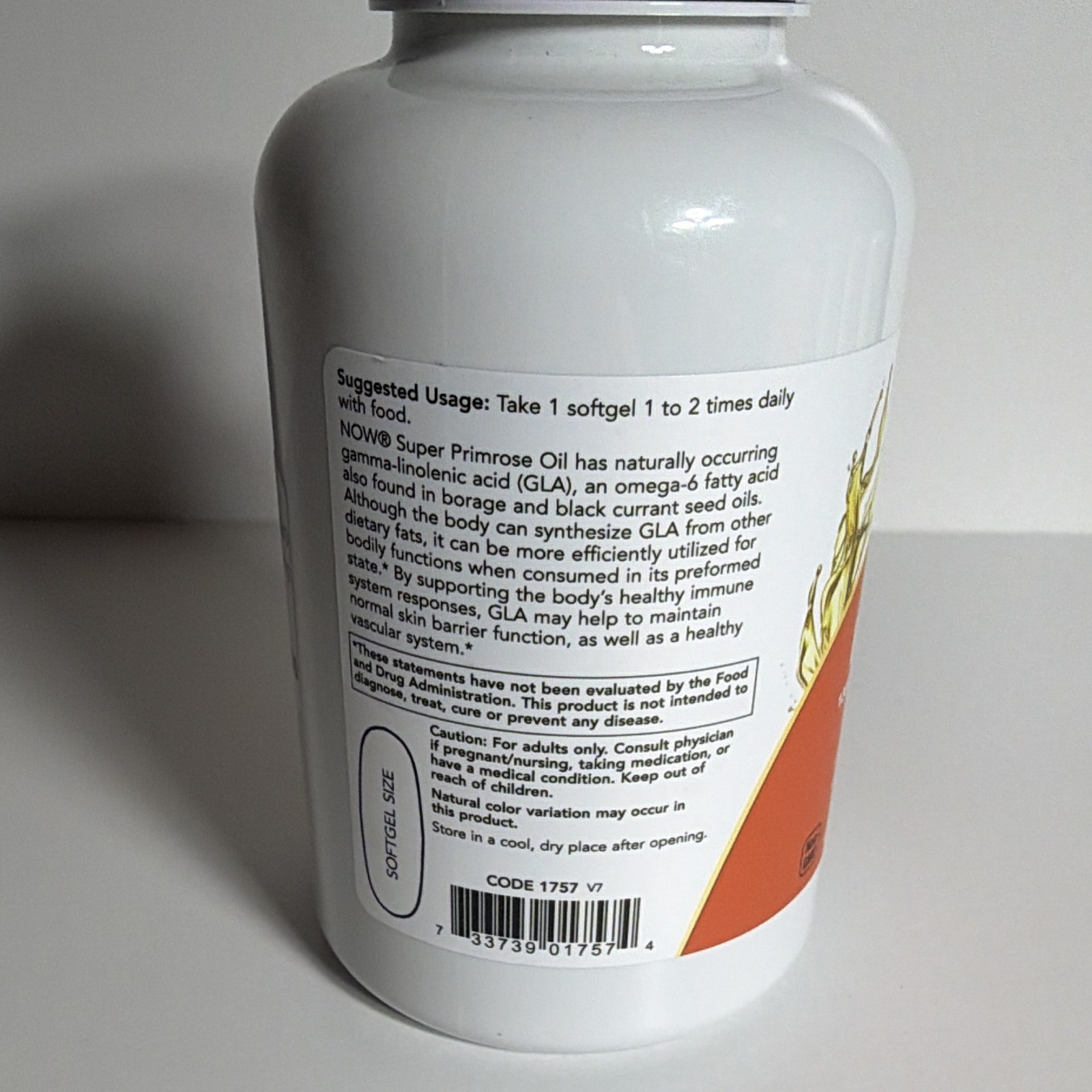 NOW Super Primrose Evening Primrose Oil 1300mg 120 Softgels Exp 07/2027