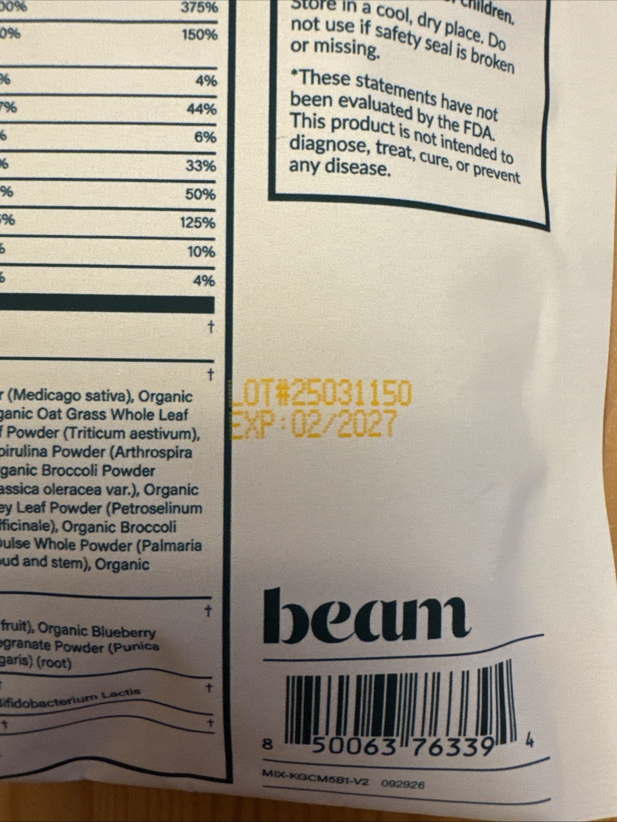 Beam Kids All-in-one Superpowder 5- 7g Single Serving Sticks, Chocolate Flavor