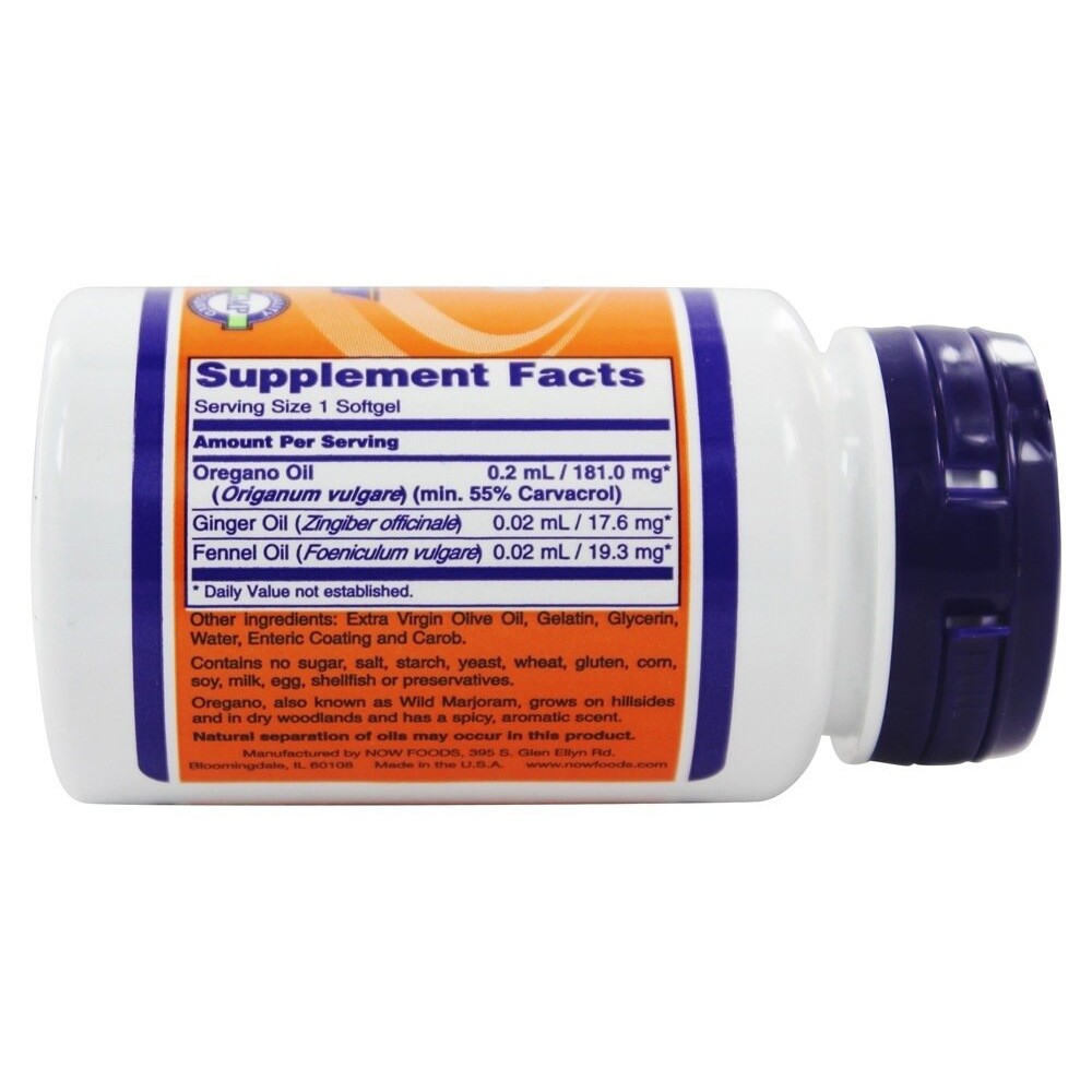NOW Foods Oregano Oil Enteric Coated, 90 Softgels