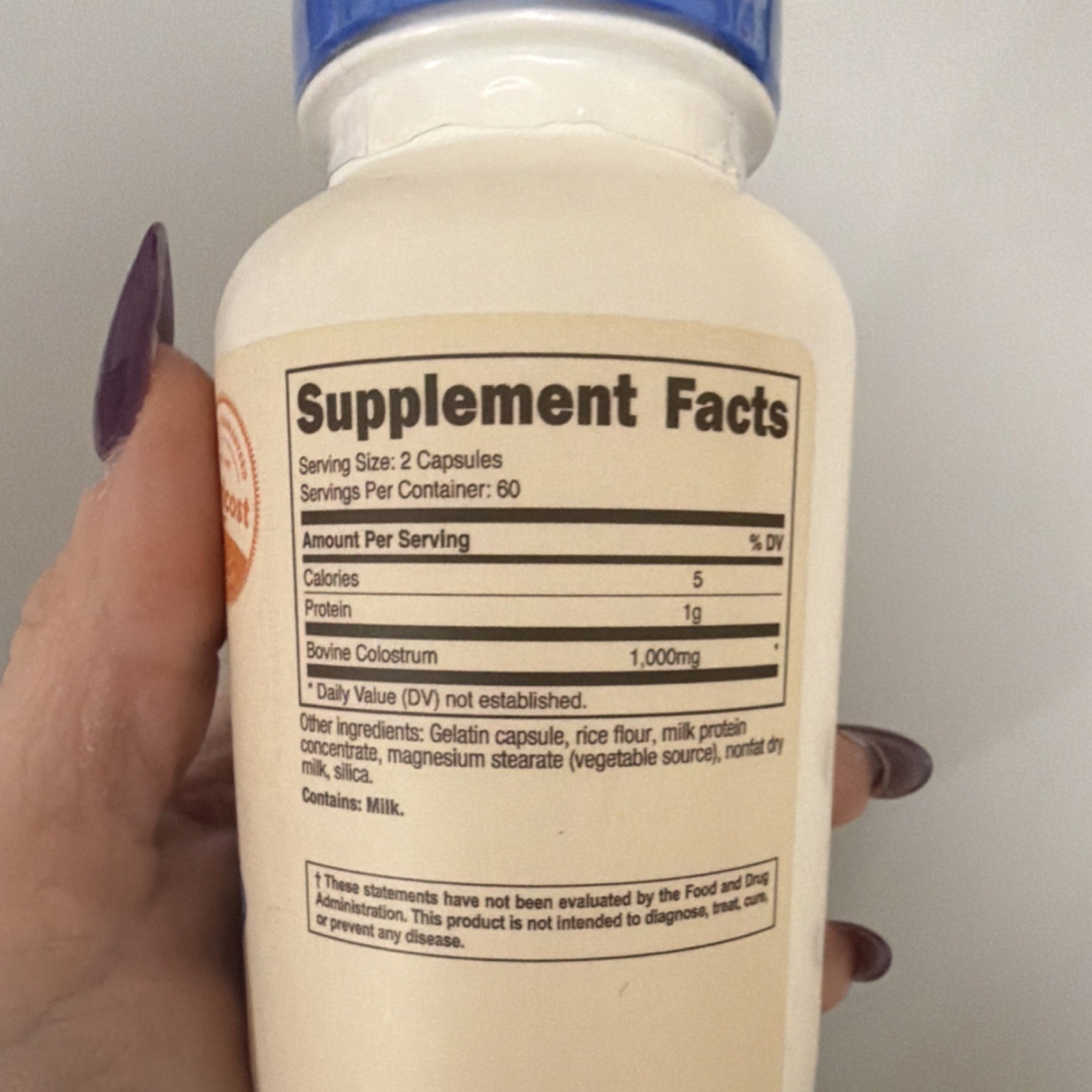 Nutricost Colostrum 1000mg 120 Capsules Non-GMO Third Party Tested