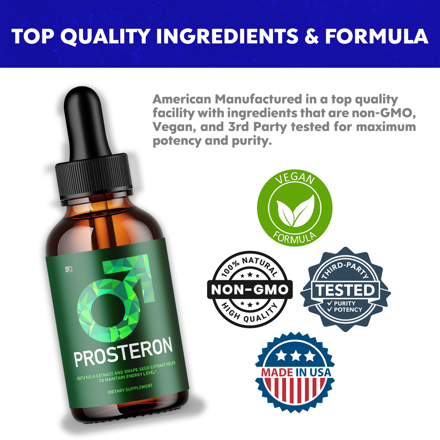 Prosteron Male Drops – Prosteron Enhances Energy, Vitality & Stamina – 2 Pack