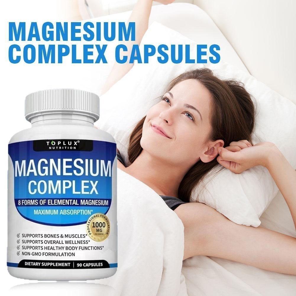 3Pack Toplux Nutrition Magnesium Complex 1000mg Supports 8 Elemental Magnesium++