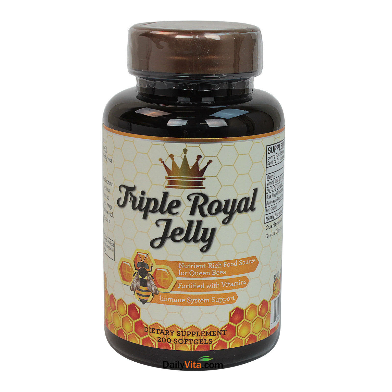3 x Triple Royal Jelly Formula 200 Caps +Zinc +Beeswax+Beta Carotene+VE