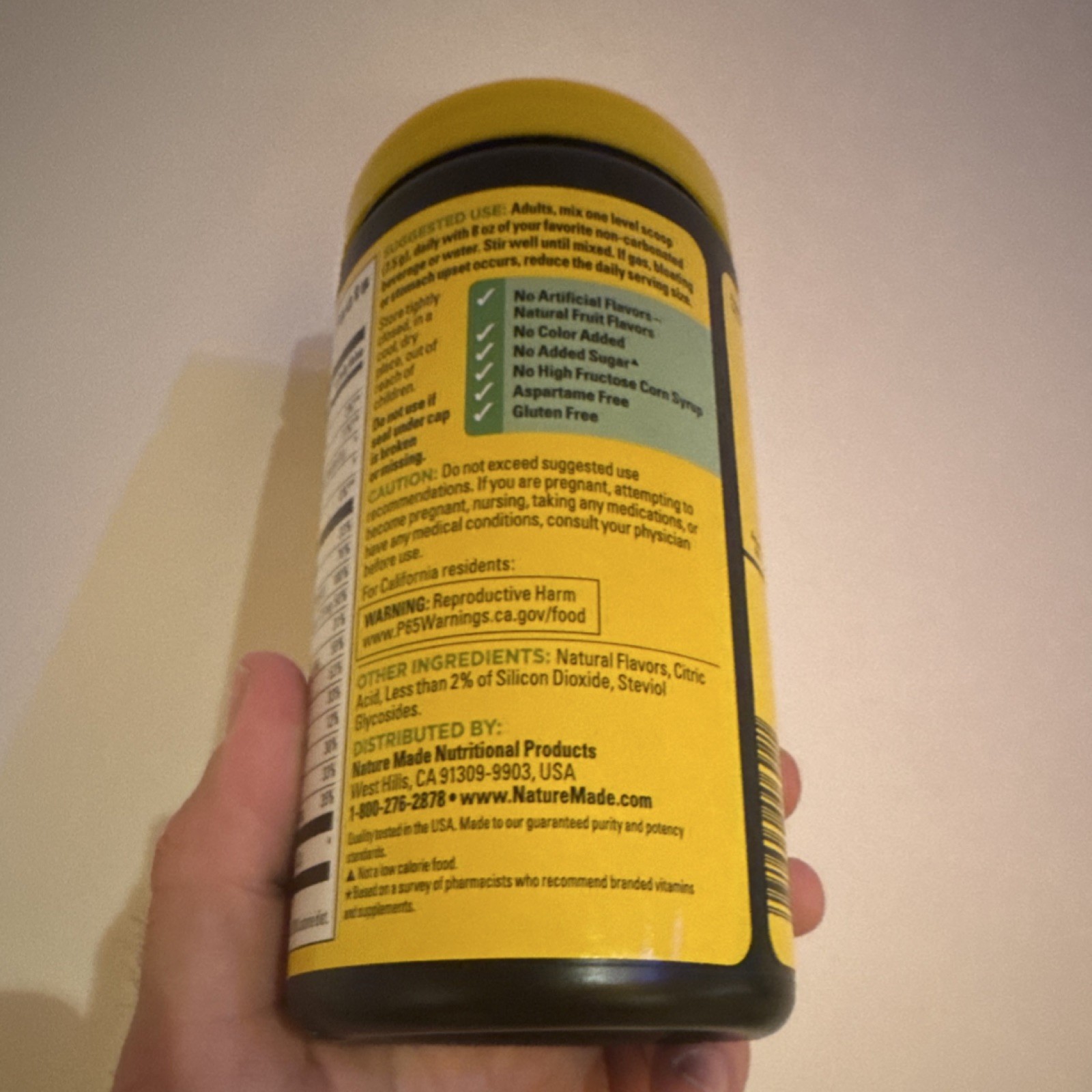 Nature Made SuperGreens Prebiotic Fiber Peach Mango Powder Digestive Support