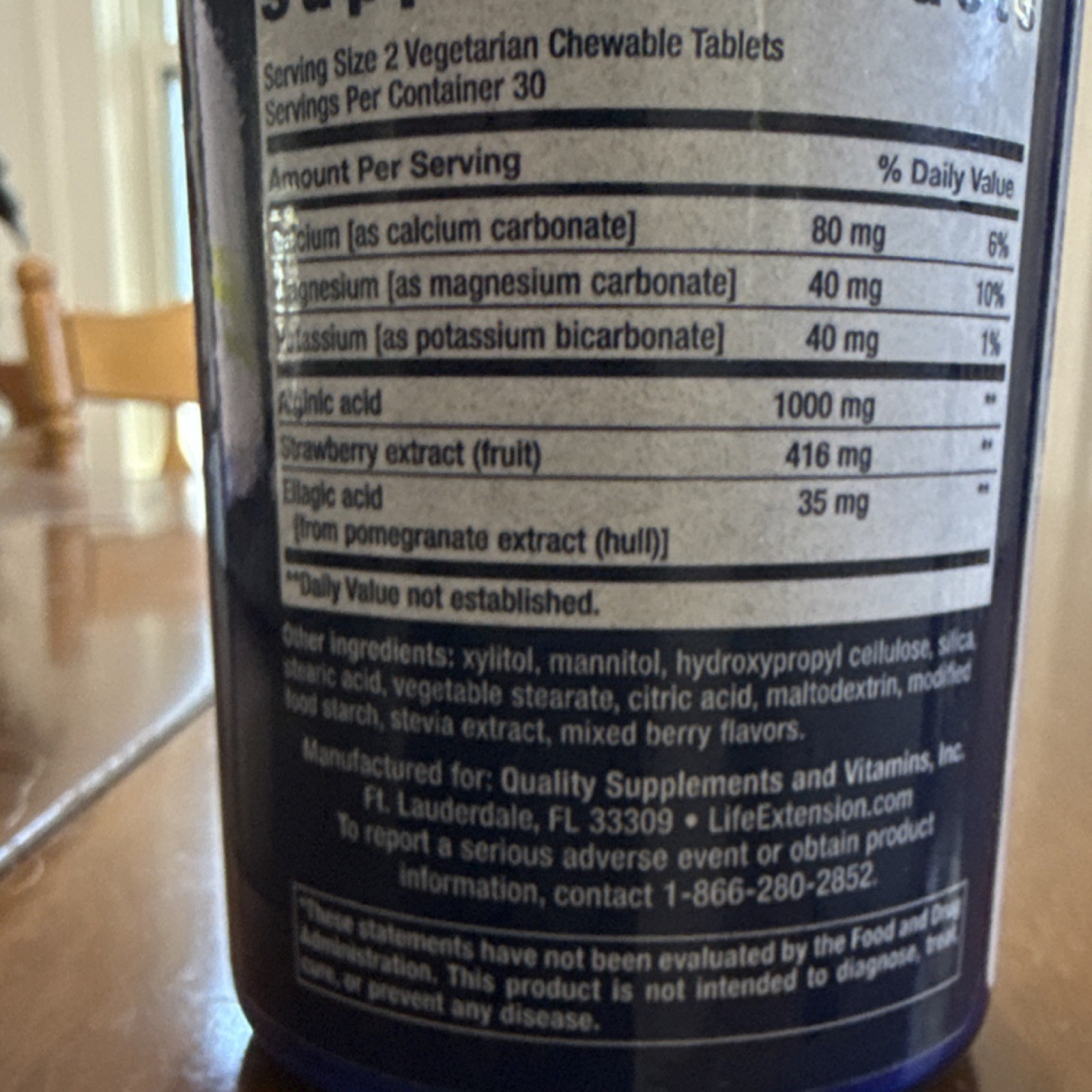 Life Extension Esophageal Guardian Berry Vegetarian 60ct Exp 08/2026 MPN 32217