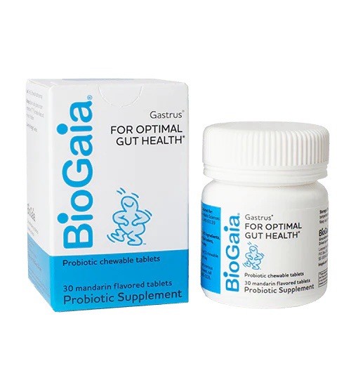 BioGaia Gastrus Probiotic, Gut Health, Dual Strain, 30 Chewable Tablets