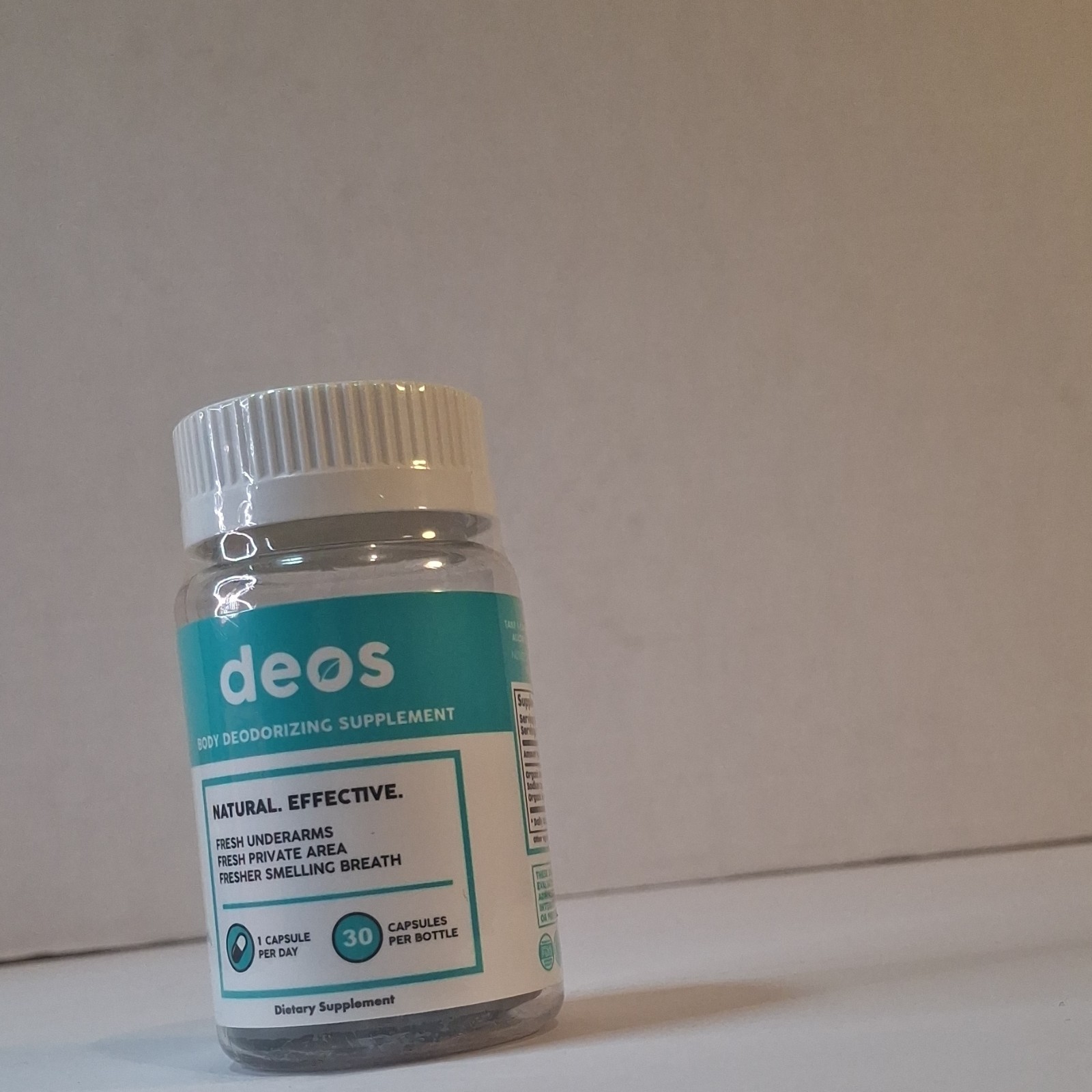 deos Body Deodorizing Dietary Supplement Mint Aluminum-Free Vegan Capsules 30