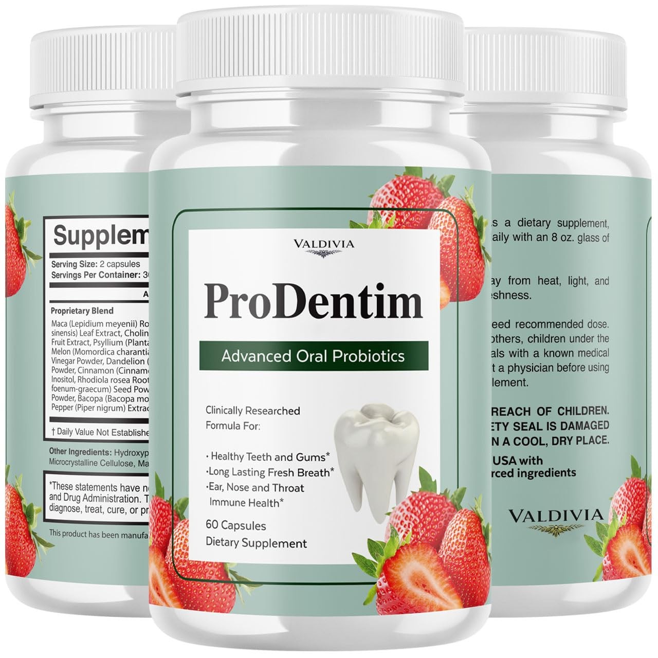 ProDentim Oral Health Probiotic Supplement Capsules Gums Teeth 3 Pack 180Ct