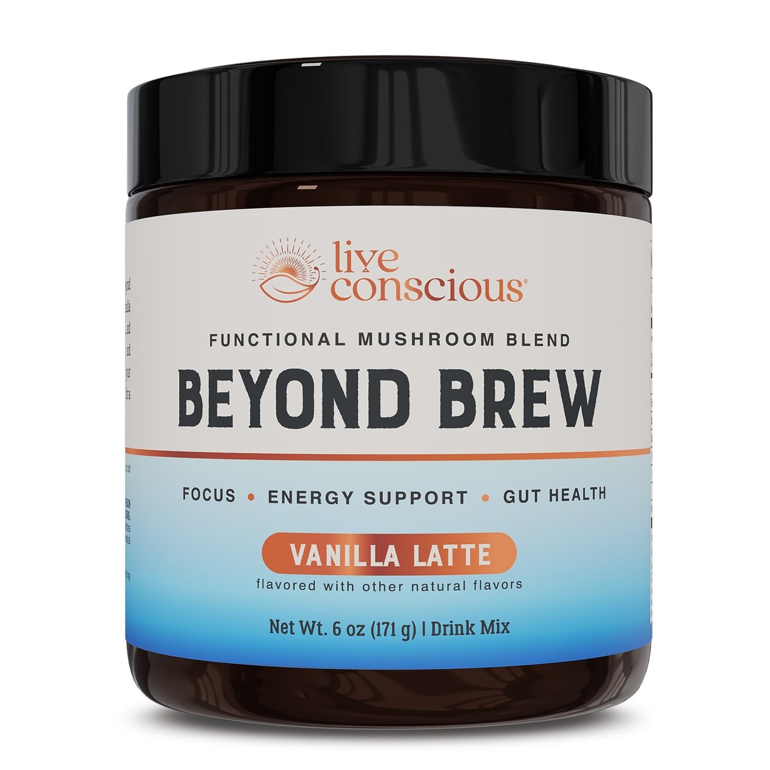Live Conscious Beyond Brew Mushroom Coffee Alternative Vanilla Latte Exp 2027
