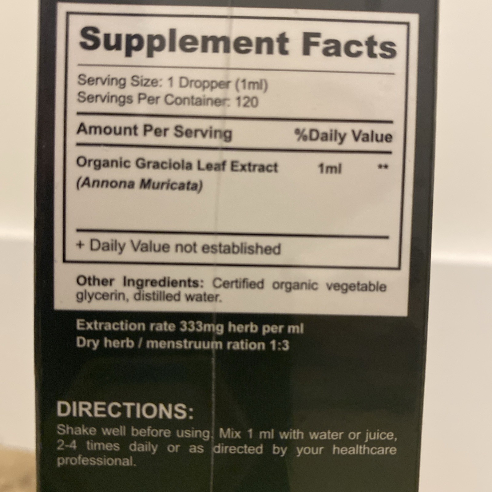Soursop Graviola Leaf Extract Liquid 120 Ml