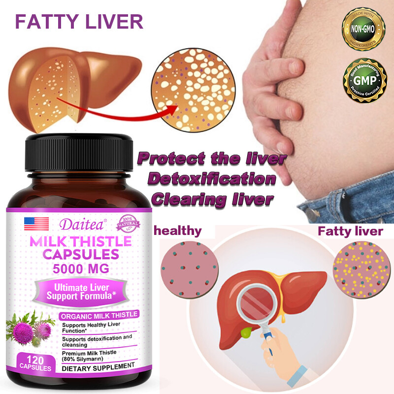Milk Thistle Capsules 5000mg Silymarin liver cleanser liver detox cardio organic