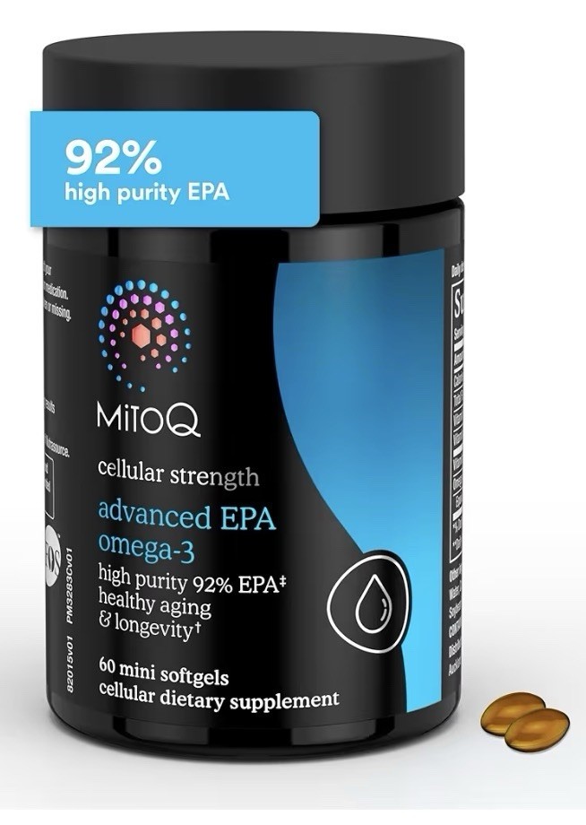 MitoQ Advanced EPA Omega-3 Cellular Strength Healthy Aging Longevity 60 Softgels