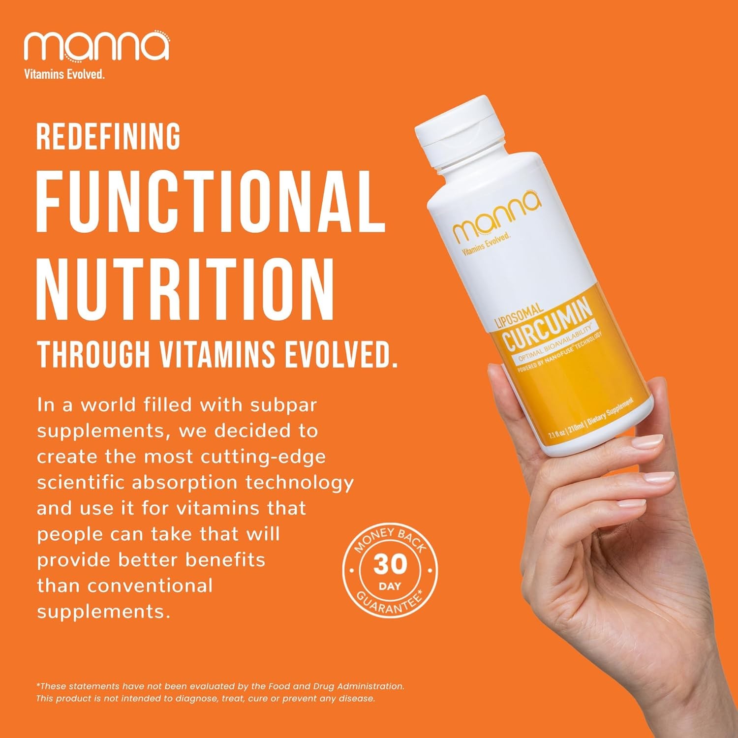 Manna Vitamins Evolved Liposomal Liquid Curcumin for 7.1 Fl Oz (Pack of 1)