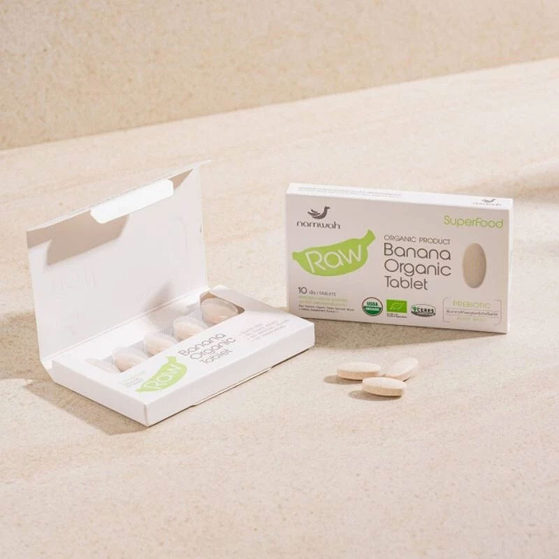 Namwah Raw Banana Organic in Tablet Dietary Supplent Prebiotic, 10 Tablets