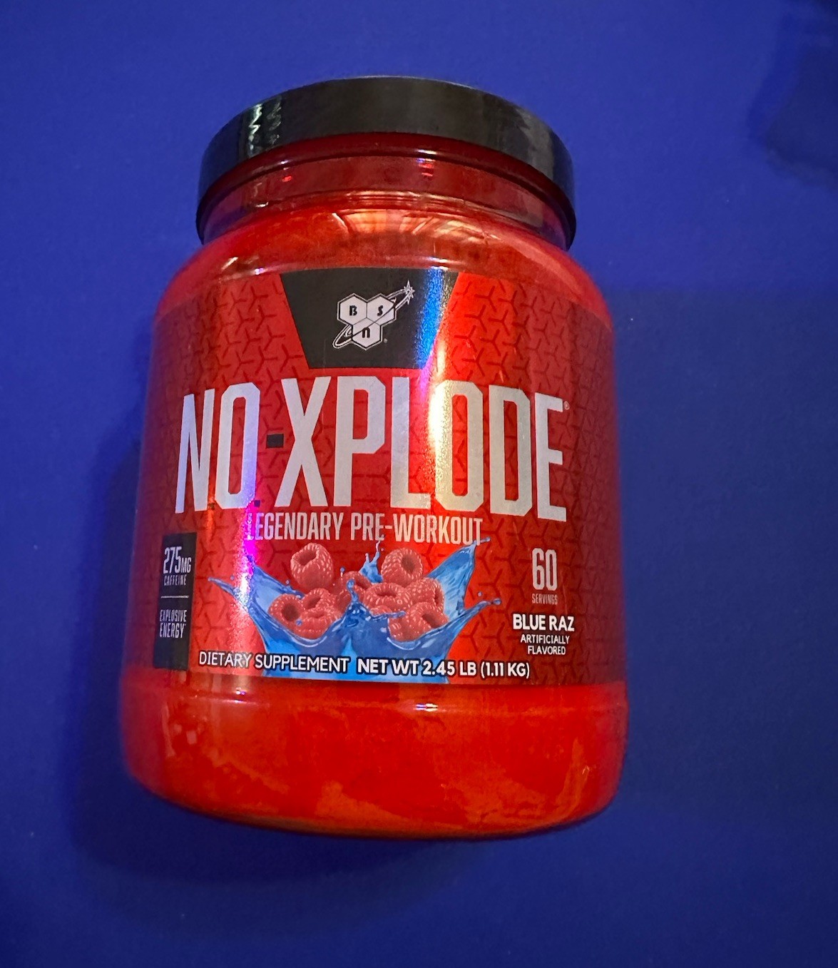 N.O.-XPLODE® Pre-Workout Igniter – Blue Raz (60 Servings) Exp 12/27