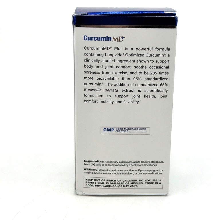 1MD Nutrition CurcuminMD Plus Joint Support Curcumin Boswellia 60 Capsules 06/27