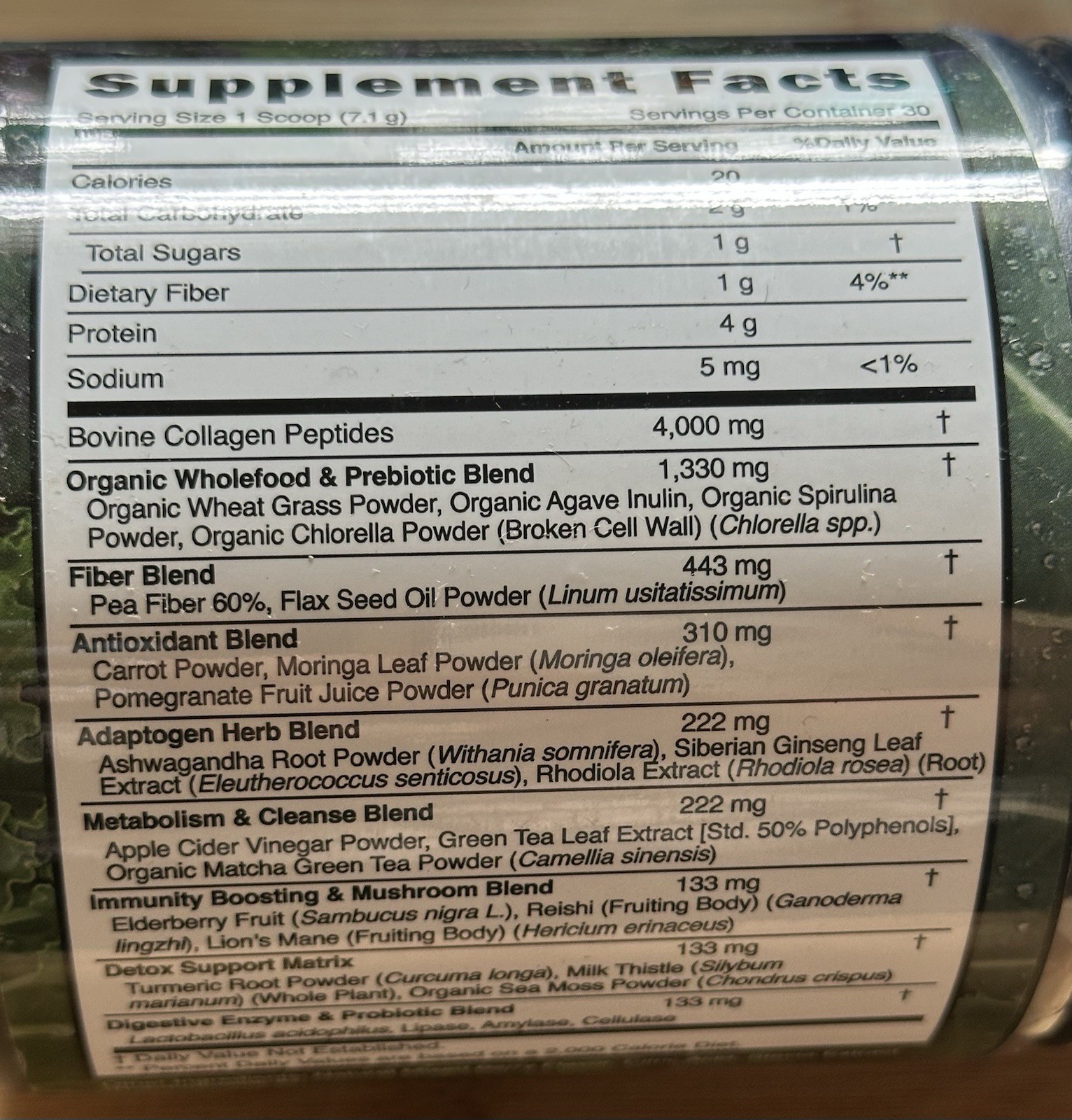 Nature’s Eagle Super Green Powder ACV Collagen Sea Moss 30 Servings 7.5 oz