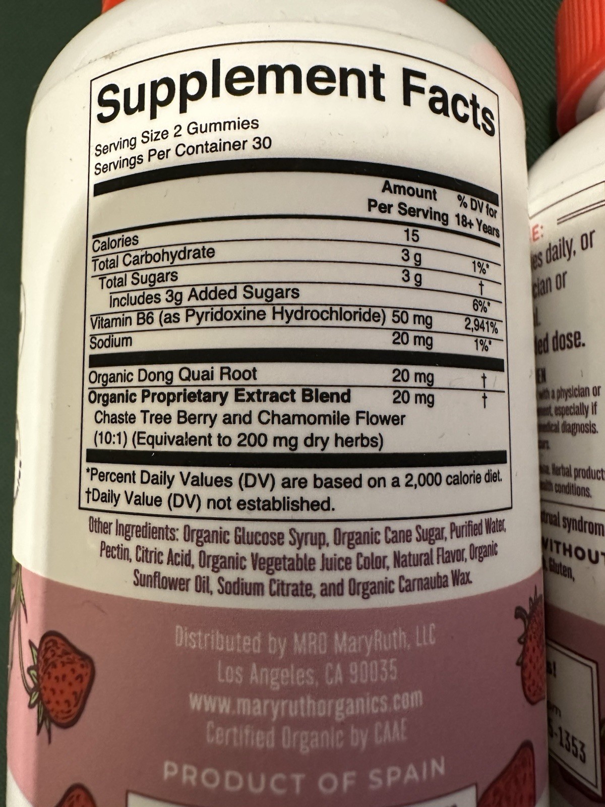 Mary Ruth’s Organic Menstrual Support Gummies Strawberry, 60 Ct Exp 12/2026 -2X!