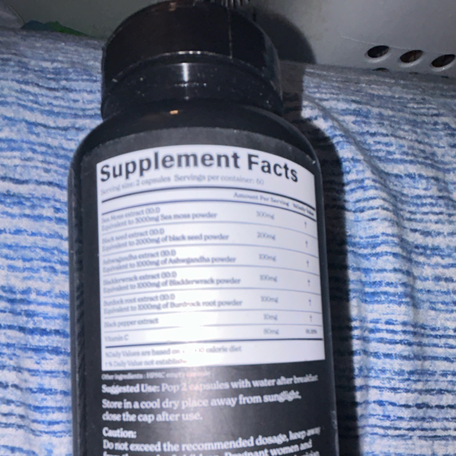 BetterAlt Sea Moss Black Seed Ashwagandha Black Pepper Vitamin C Capsules 120