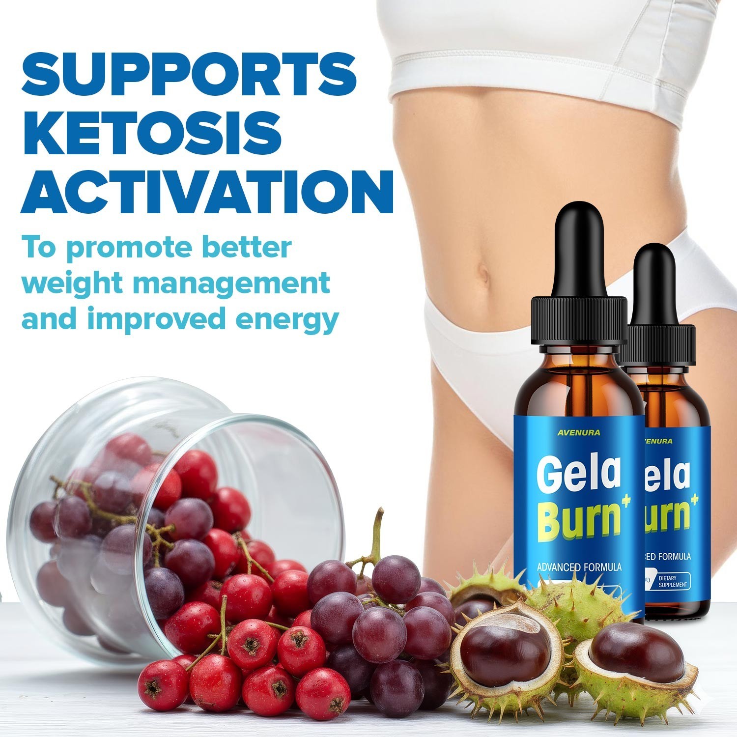 (2 Pack) Gela Burn Liquid Drops – GelaBurn Natural Blend Advanced Formula Drops