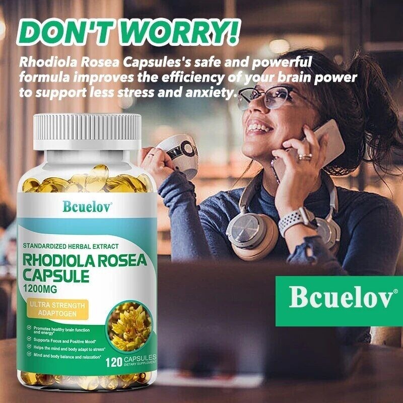 Rhodiola Rose Root Extract Capsules + Concentration & Memory 30 – 120 Capsules