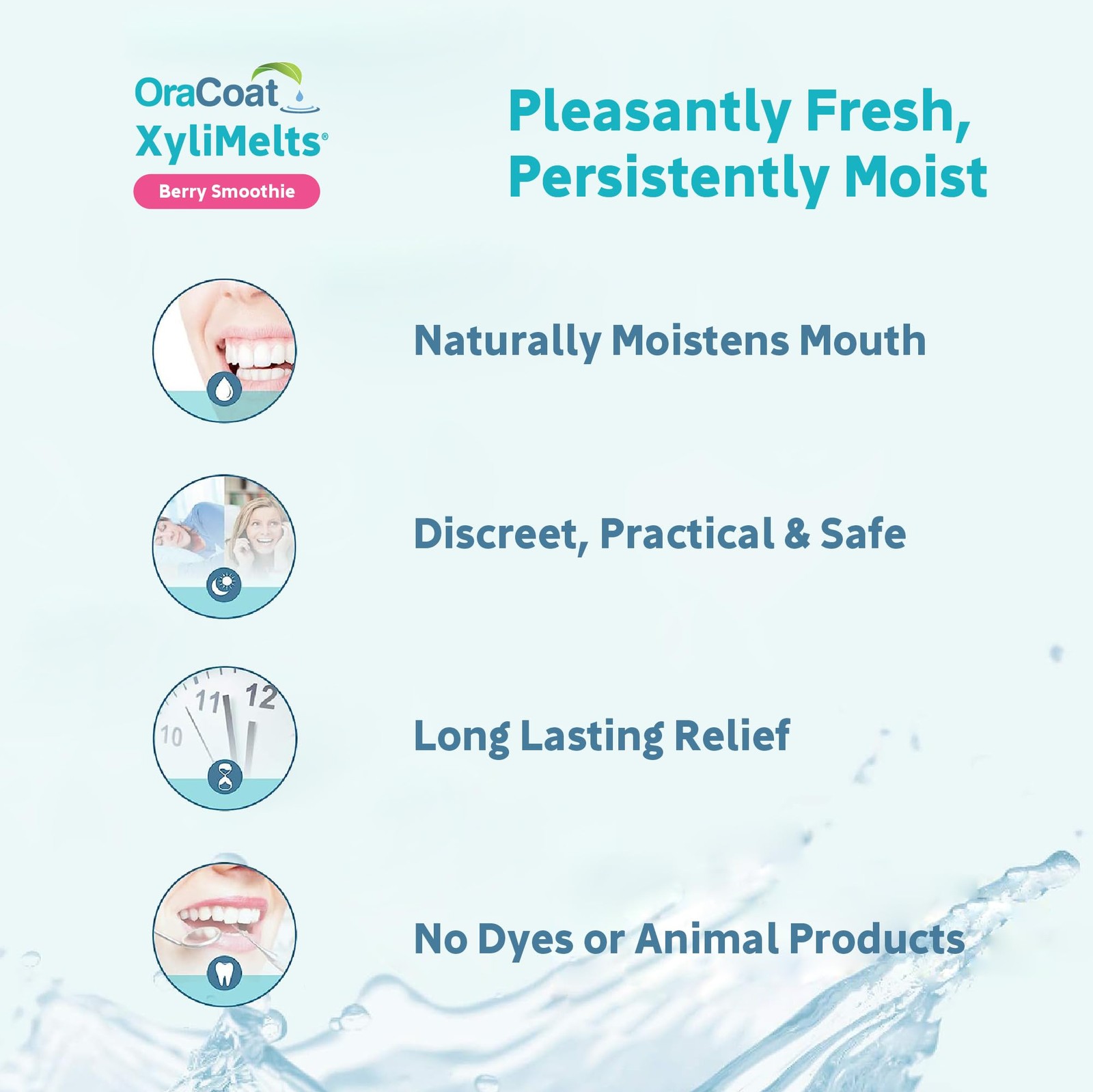 Oracoat XyliMelts for Dry Mouth Night Time or Day – 100 Count, mint