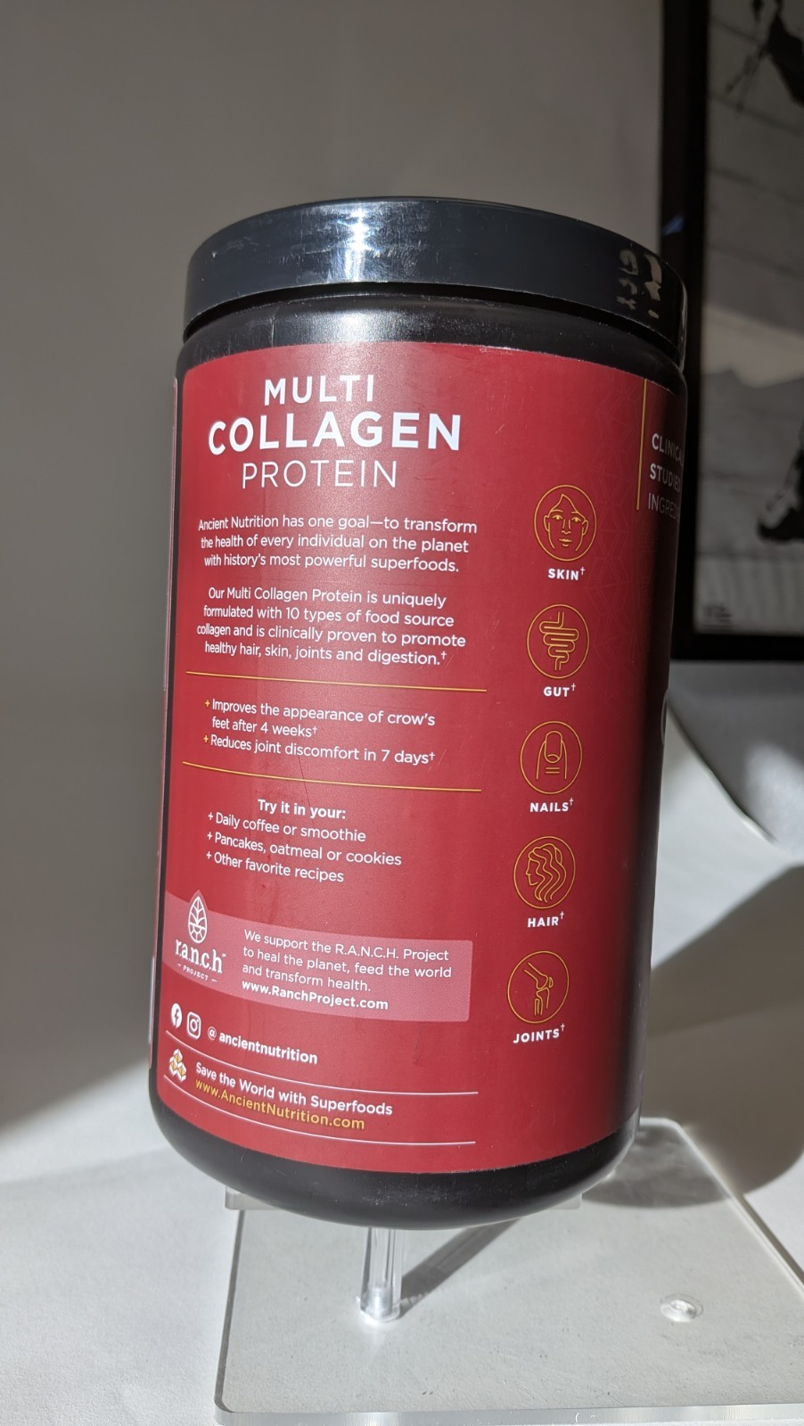 Ancient Nutrition Multi Collagen Protein Powder 16oz Grass Fed Skin Health