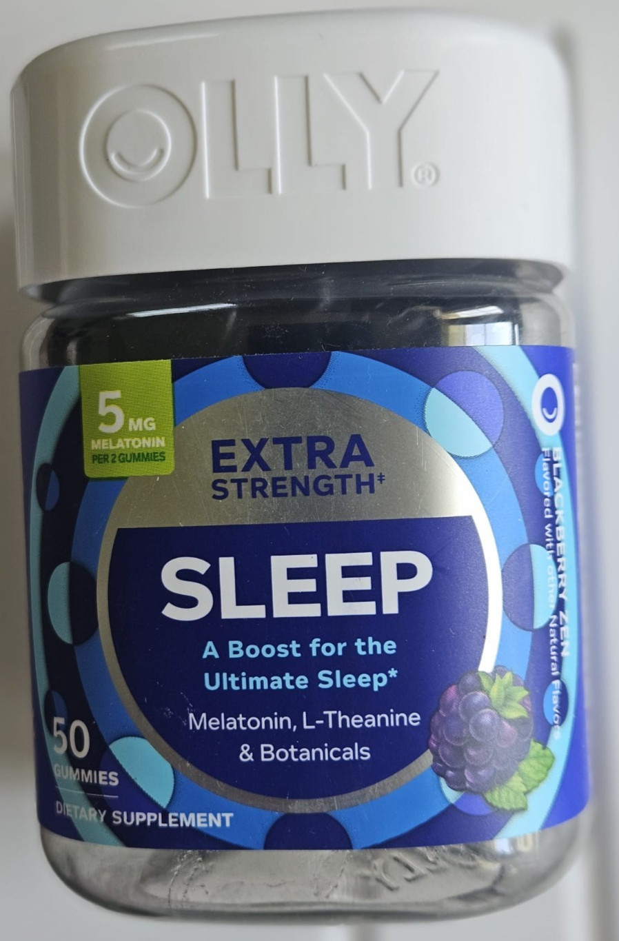 Olly Extra Strength Sleep Gummies 5mg Melatonin L-Theanine Chamomile 50 CT 10/26