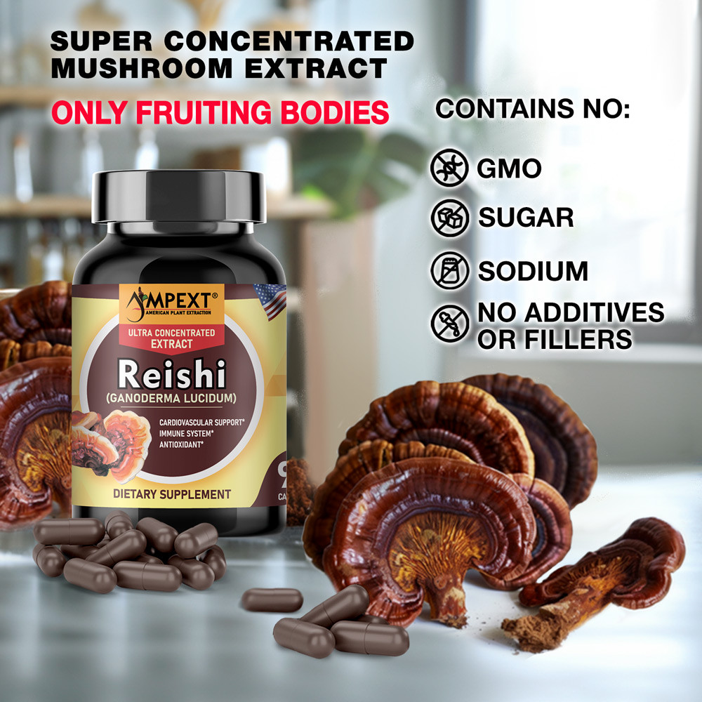 Reishi Extract – Only Fruiting Bodies, Over 30% Beta-Glucans, 90 caps