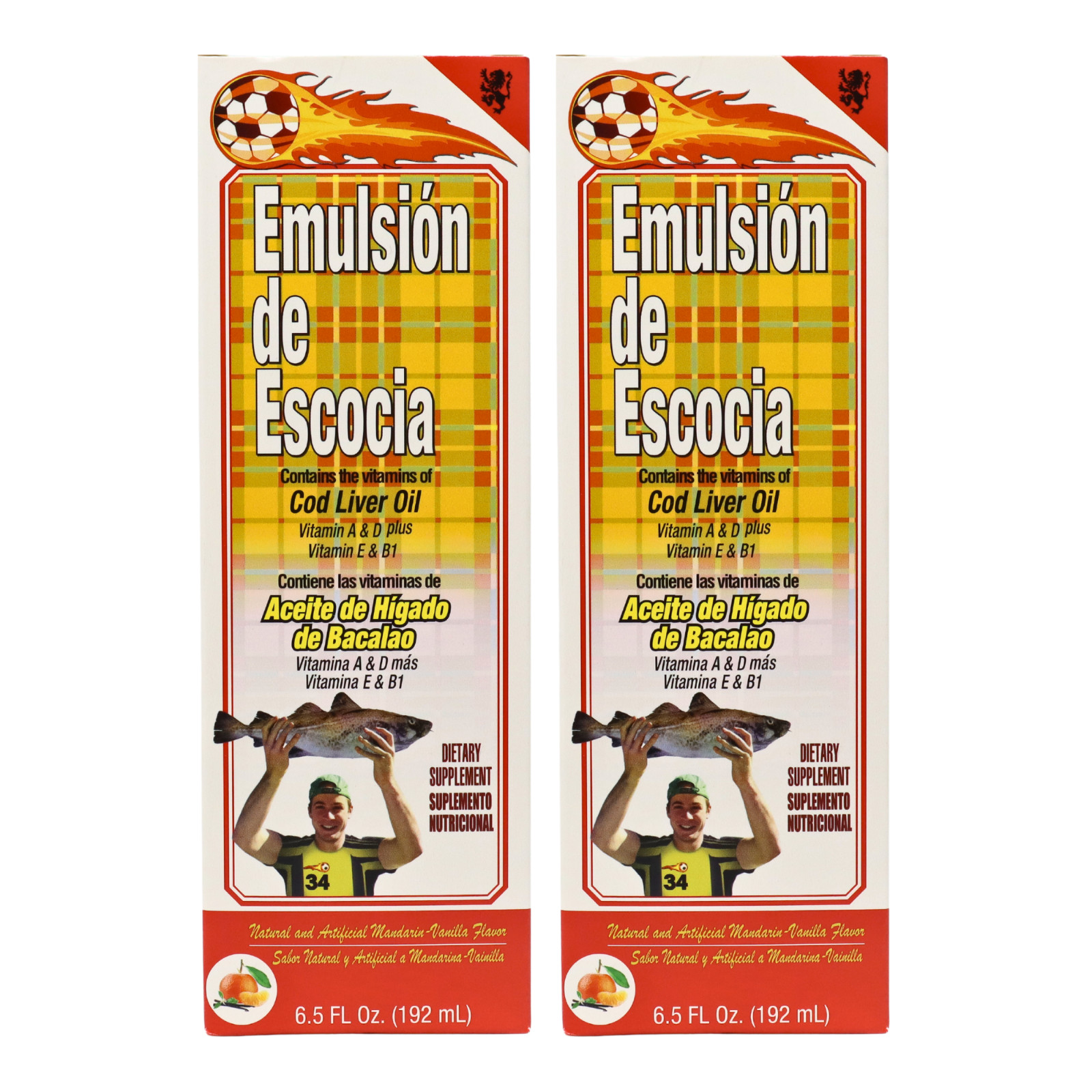 Emulsion De Escocia Cod Liver Oil [PACK OF 2] – Mandarin Vanilla 6.5 fl oz each