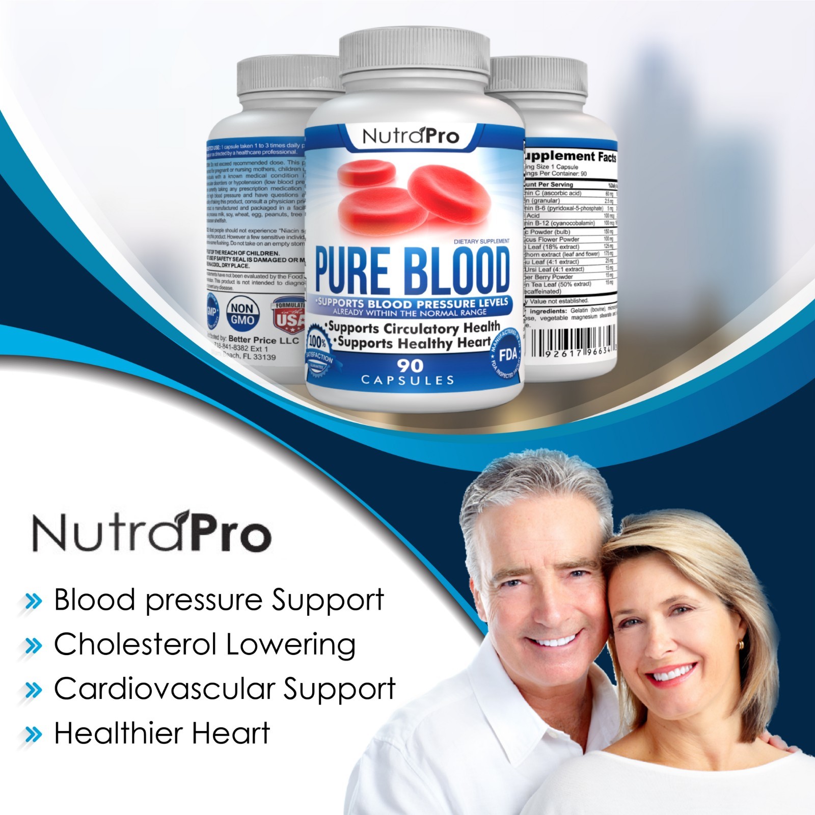 Blood Pressure and Cholesterol Lowering Support Supplement.All Natural