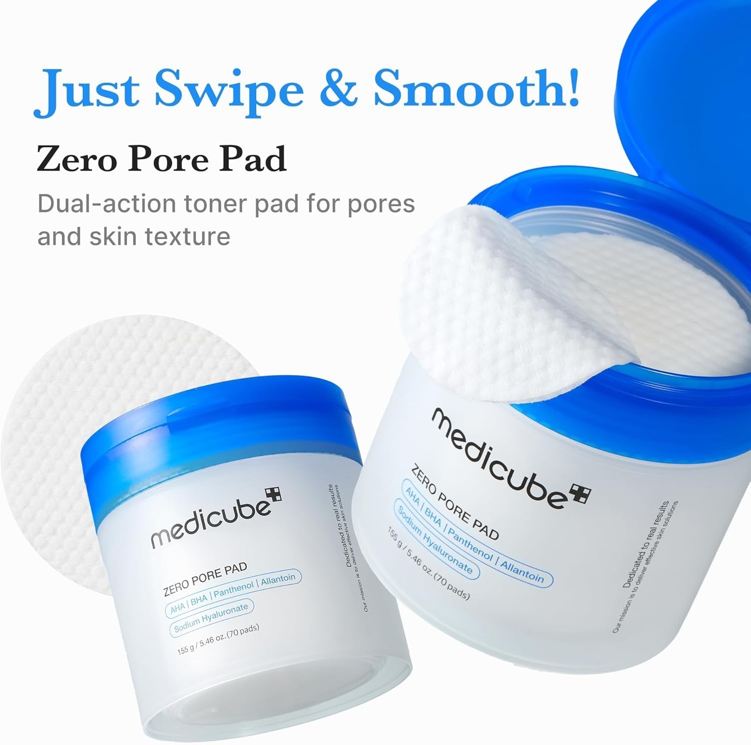MediCube Zero Pore Pad 2.0 – Dual-Textured Exfoliating Toner Pads,Pore Refining
