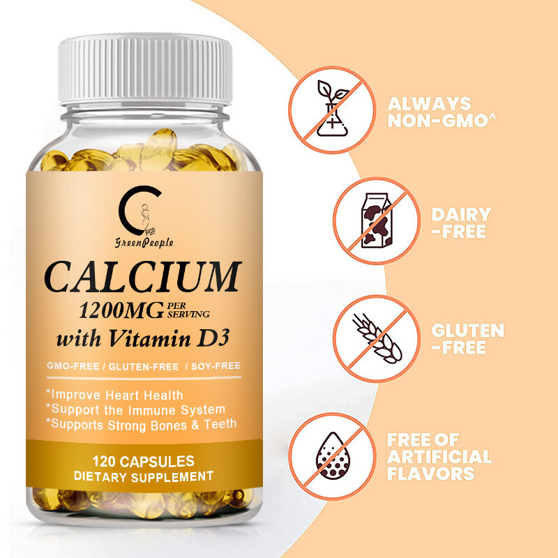 Calcium Citrate 1000mg w/ Vitamin D3 – Bone Health & Muscle Support, 120Capsules