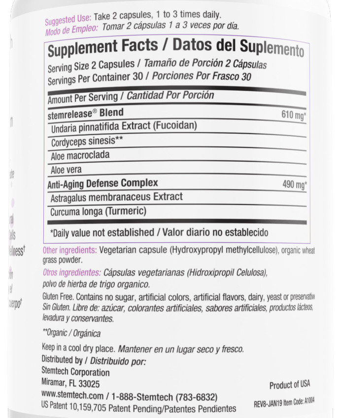 Stemtech Stem Release Stem Cell Nutrition Dietary Supplement 60 Capsules