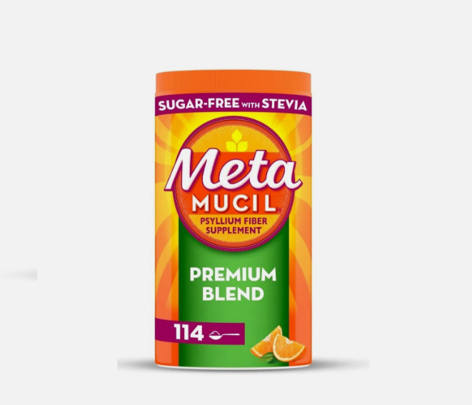 Metamucil Premium Blend Sugar-Free with Stevia – Orange 🍊 114 tsp