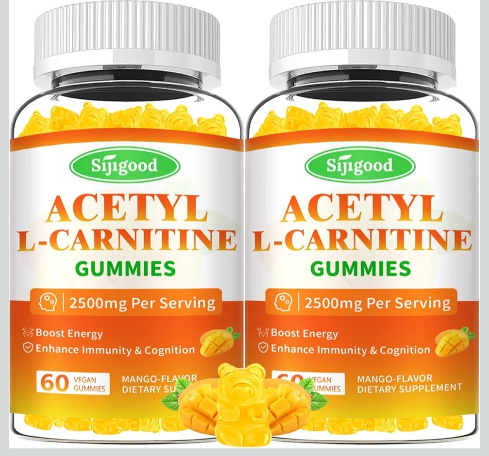 Suppgood Acetyl L Carnitine Gummies Dietary Supplement Mango 2500mg Vegan Sealed